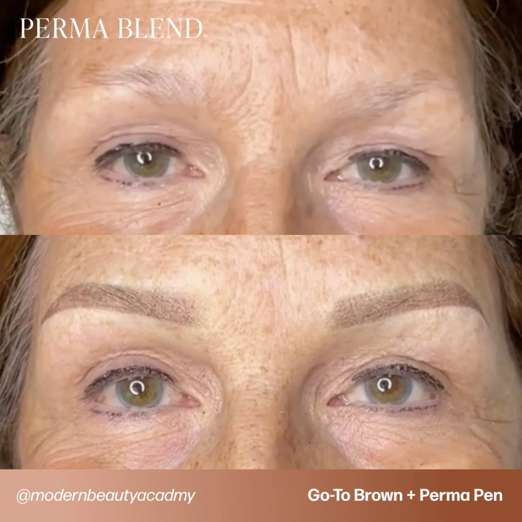 Eyebrow Pigment – Perma Blend Go-To Brown 15ml | Permanent Makeup SPMU Brow Ink for Nano Brows, Microblading, Ombré Brows & Powder Brows | Professional PMU Pigment
