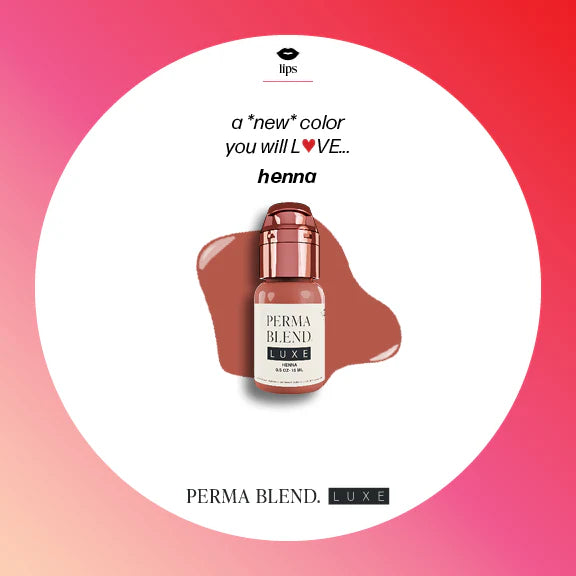 Lip Pigment – Perma Blend LUXE Lip Pigment Henna 15ml | Lip Blush Pigment, Lip Tattoo Ink, SPMU Lip Color, Semi Permanent Makeup Lip Shade