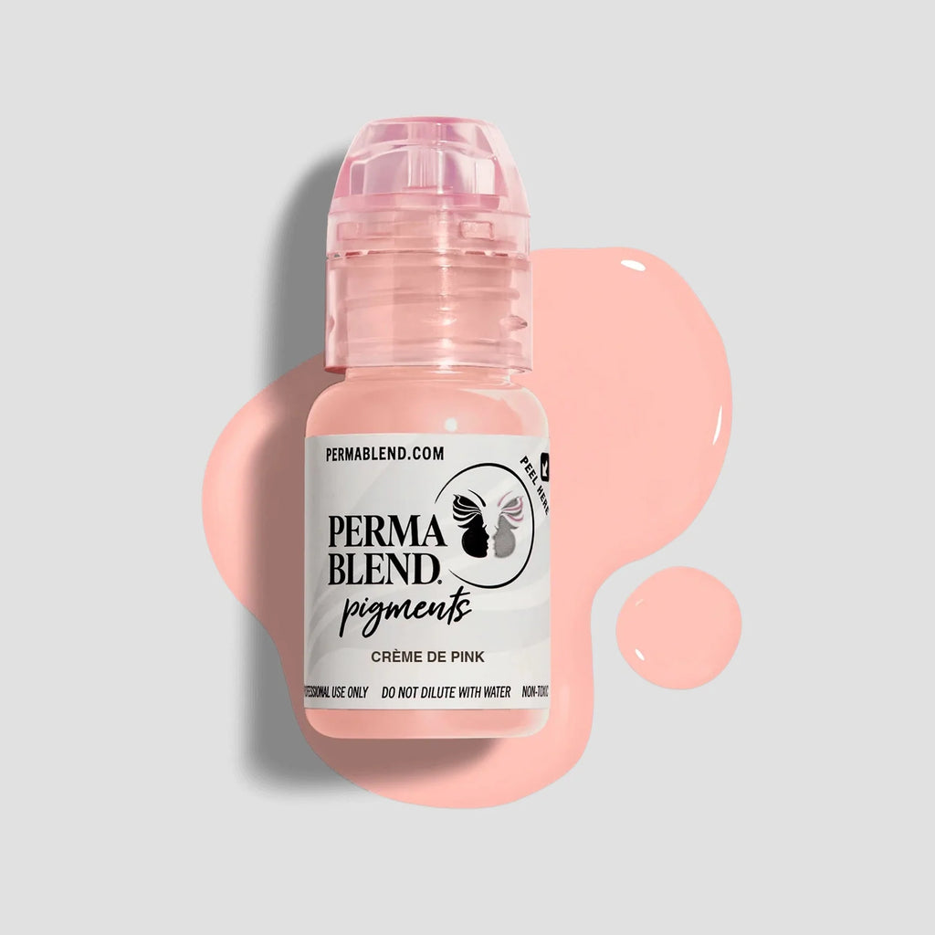 Lip Pigments – Perma Blend Lip Pigment Crème De Pink 15ml | Perma Blend Professional PMU Lip Blush Pigment for Lip Neutralization, Lip Correction, Lip Tattoo & Semi Permanent Makeup Ink