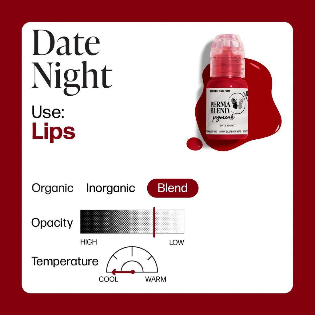 Lip Pigments – Perma Blend Lip Pigment Date Night 15ml | Perma Blend Professional PMU Lip Blush Pigment for Lip Neutralization, Lip Correction, Lip Tattoo & Semi Permanent Makeup Ink