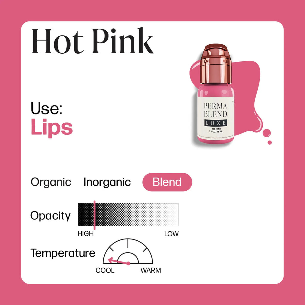 Lip Pigment – Perma Blend LUXE Lip Pigment Hot Pink 15ml | Lip Blush Pigment, Lip Tattoo Ink, SPMU Lip Color, Semi Permanent Makeup Lip Shade
