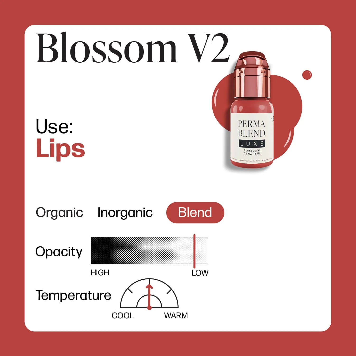 Lip Pigment – Perma Blend LUXE Lip Pigment Blossom 15ml | Lip Blush Pigment, Lip Tattoo Ink, SPMU Lip Color, Semi Permanent Makeup Lip Shade