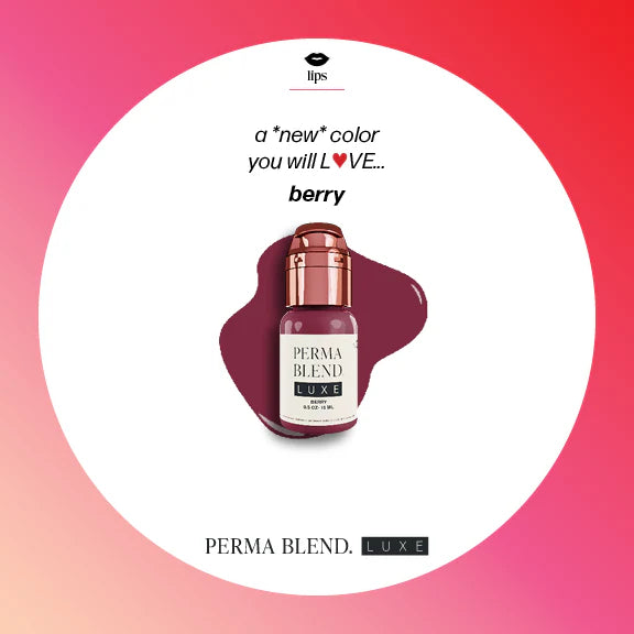 Lip Pigment - Perma Blend LUXE Lip Pigment Berry 15ml | Lip Blush Pigment, Lip Tattoo Ink, SPMU Lip Color, Semi Permanent Makeup Lip Shade