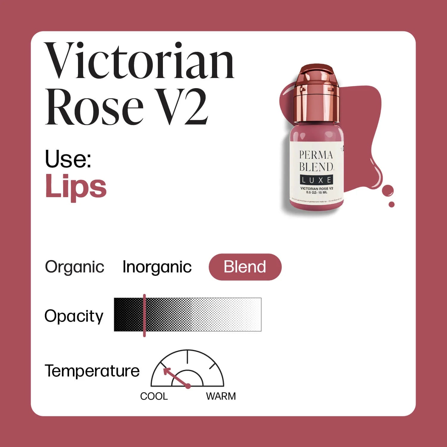 Lip Pigment – Perma Blend LUXE Lip Pigment Victorian Rose 15ml | Lip Blush Pigment, Lip Tattoo Ink, SPMU Lip Color, Semi Permanent Makeup Lip Shade