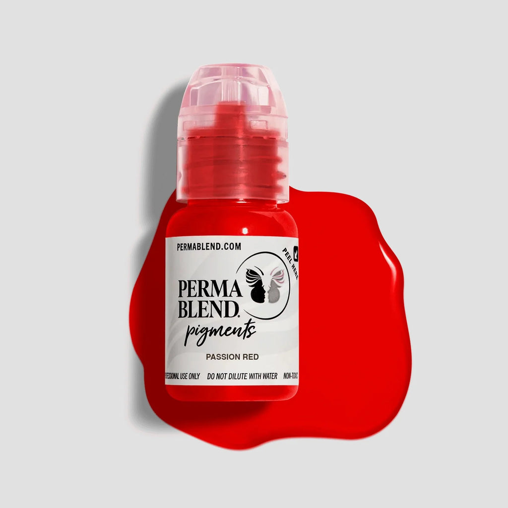 Lip Pigment – Perma Blend Passion Red 15ml | Professional PMU Lip Blush Pigment for Lip Tattoo, Lip Neutralization, Lip Correction, Semi Permanent Makeup Ink & Cosmetic Tattoo