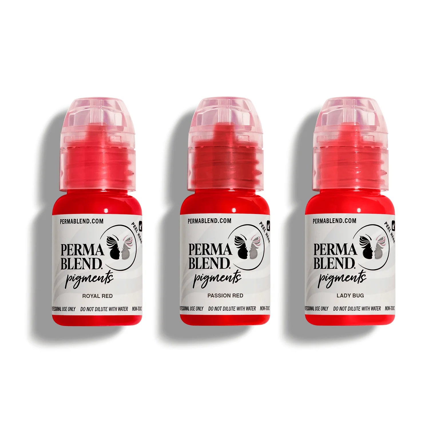 Lip Pigment Set – Perma Blend Red Lip Mini Set 3x15ml | Lip Blush Pigment Set, Lip Tattoo Ink, SPMU Lip Color, Semi Permanent Makeup Lip Shades