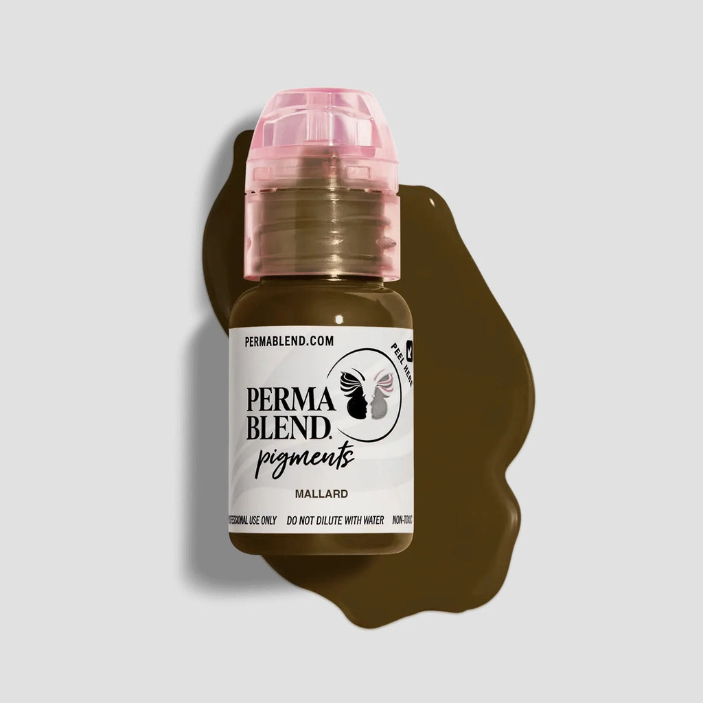 صبغة الحواجب - Mallard 15ml Perma Blend | حبر حواجب SPMU للمكياج الدائم للميكروبليدنج وحواجب الأومبري والحواجب البودرة | صبغة احترافية باللون البني البارد
