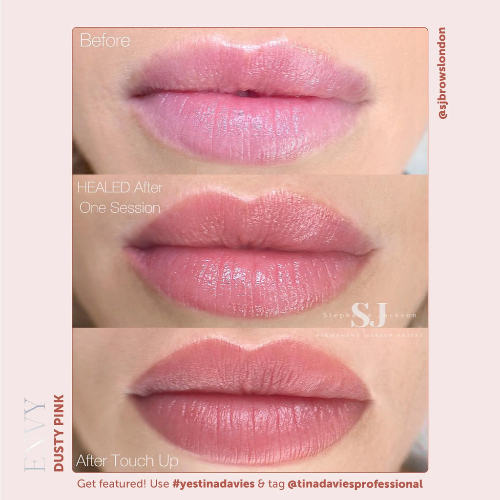Lip Pigments – Envy Lip Pigments Dusty Pink 15ml | Tina Davies x Perma Blend Luxe Professional PMU Lip Blush Pigment for Lip Neutralization, Lip Correction & Lip Tattoo Ink