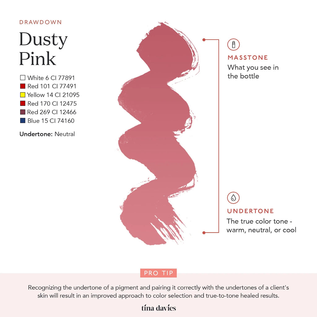 Lip Pigments – Envy Lip Pigments Dusty Pink 15ml | Tina Davies x Perma Blend Luxe Professional PMU Lip Blush Pigment for Lip Neutralization, Lip Correction & Lip Tattoo Ink