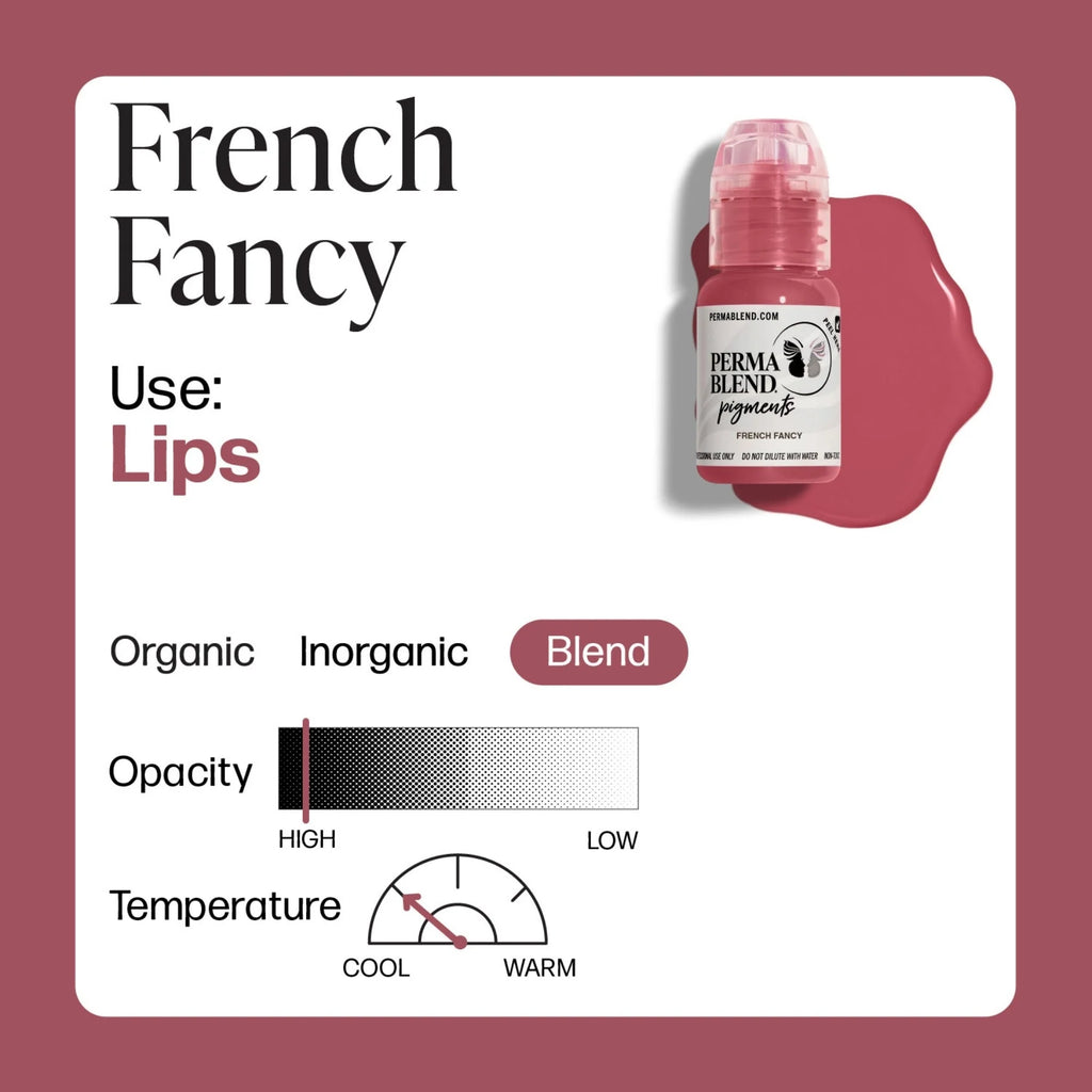 Lip Pigments – Perma Blend Lip Pigment French Fancy 15ml | Perma Blend Professional PMU Lip Blush Pigment for Lip Neutralization, Lip Correction, Lip Tattoo & Semi Permanent Makeup Ink