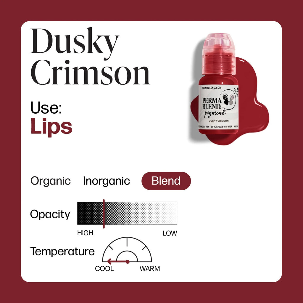 Lip Pigments – Perma Blend Lip Pigment Dusky Crimson 15ml | Perma Blend Professional PMU Lip Blush Pigment for Lip Neutralization, Lip Correction, Lip Tattoo & Semi Permanent Makeup Ink